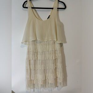 American Eagle Size 8 Fringe Sleeveless Western Bridal Boho Mini Dress Party